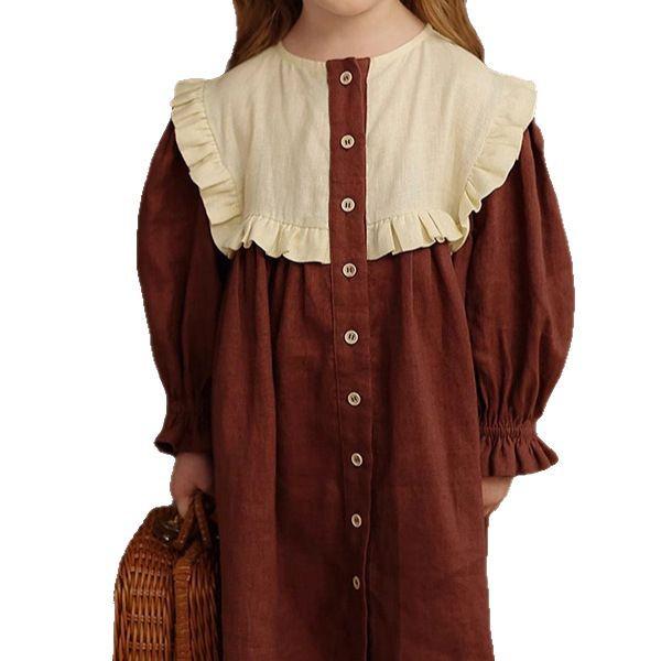 Girls' Spring/Summer 2025 Red Lace Single-Breasted Princess Dress