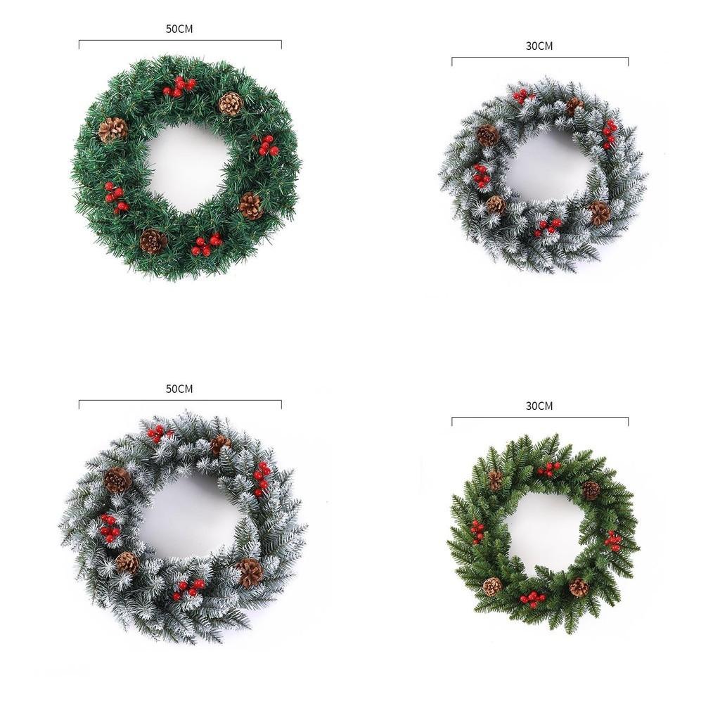 Plush Pvc 11.8-23.6in Christmas Wreath Home Decoration Xmas Gift