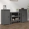 VidaXL 2x Buffets Storage Cabinets Storage Furniture Side Cabinets Living Room Lounge Grey 39x35x80 Cm Wood 813729