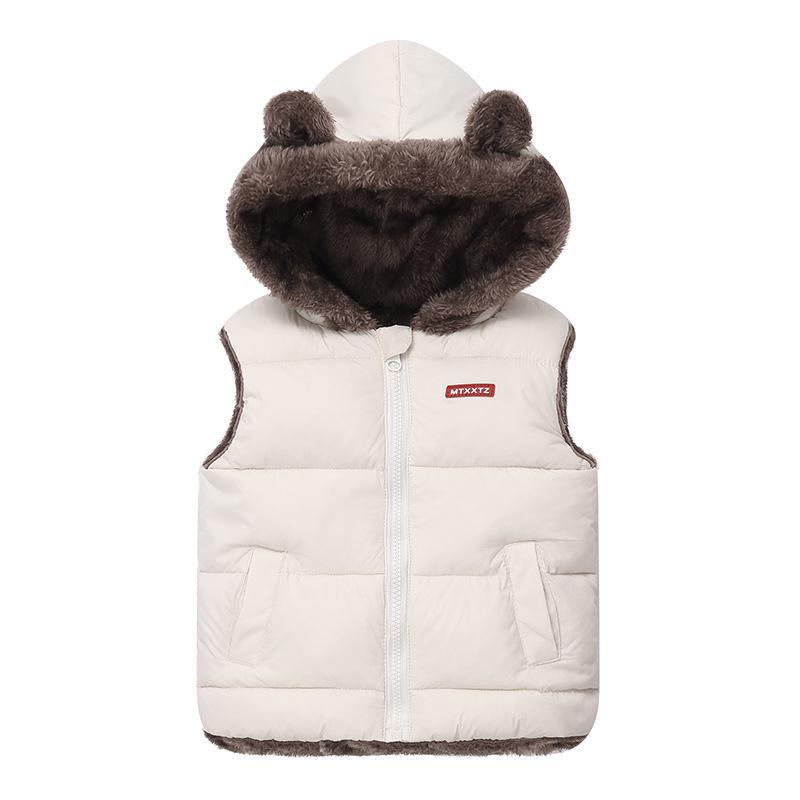 Gilet Imbottito in Cotone con Cappuccio per Bambini, Autunno/Inverno 2026 Unisex Caldo con Interno in Pile per Bambini.