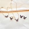 Contemporary Butterfly Necklace Bracelet Ring Earrings Jewelry Set Craftsmanship for Allergy Free Wear and Lasting Shine