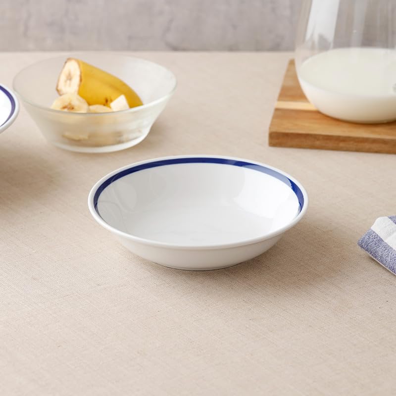 EAST table Salatschüssel, Indigo Line, 14 cm, hochfestes Porzellan, 212-066, hergestellt in Japan, mikrowellengeeignet, spülmaschinenfest
