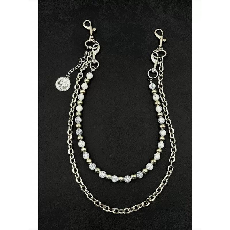 Fashion Square Color Double-layer Trouser Chain, Jeans Chain Color Matching Waist Chain, Hip-hop Trouser Chain