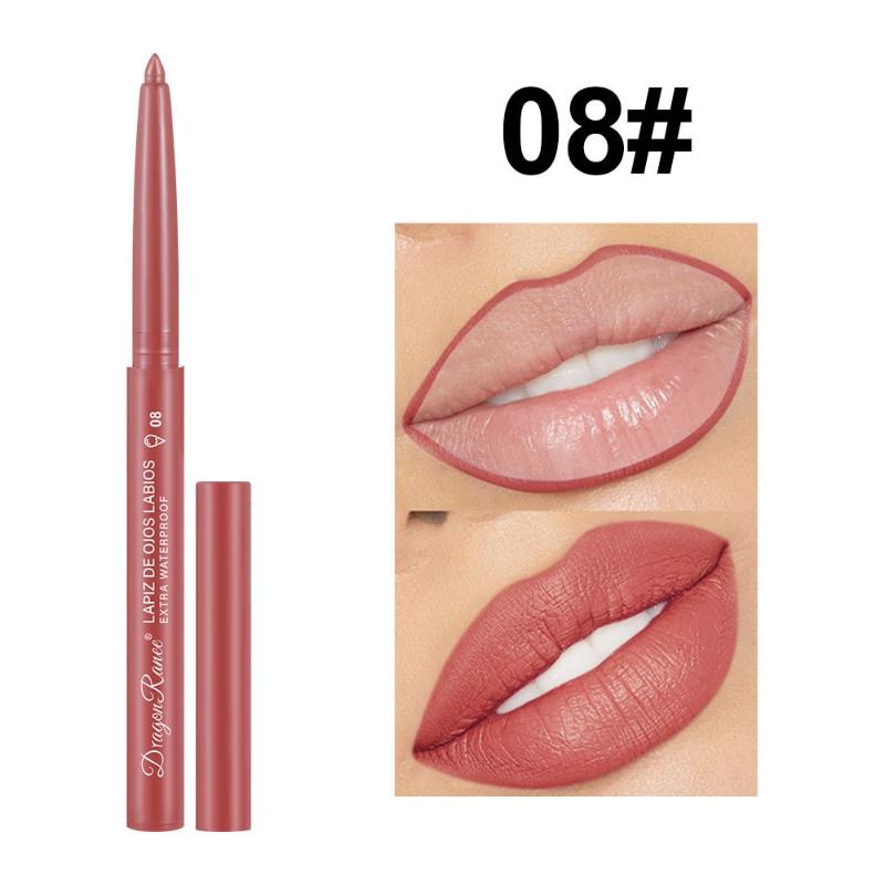

Matte Lipstick Pen Makeup Lip Gloss Lipliner Pen 12 Colors Draw Lip Line Waterproof Long-Lasting Automatic Lip Liner Beginner