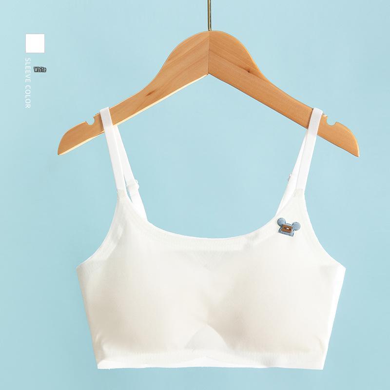 Girls' Seamless Ice Silk Junior Vest - Children's One-Piece Underwear for Students