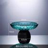 PET Fruit Plate With Base Diamond Pattern Simple Creative Home Decorative Living Room Coffee Table Candy
