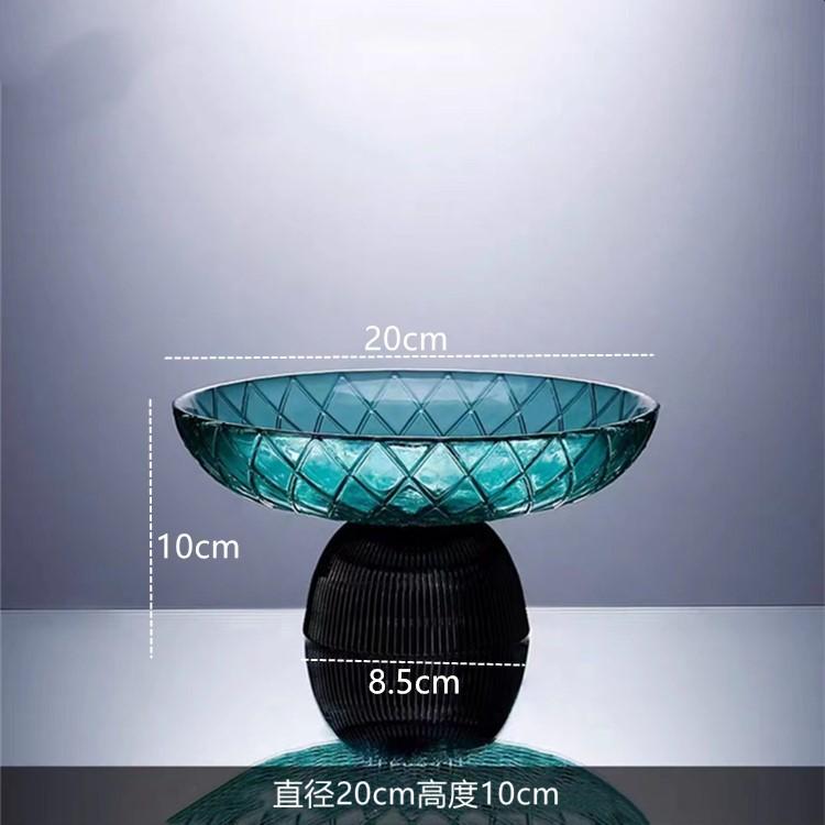 PET Fruit Plate With Base Diamond Pattern Simple Creative Home Decorative Living Room Coffee Table Candy