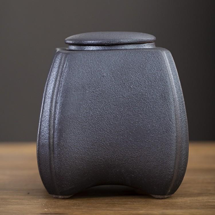 Creative Gilded Ceramic Tea Jar Coarse Pottery Moisture-Proof Airtight Jar Storage Container Coffee Beans Jar Home Decoration чёрный
