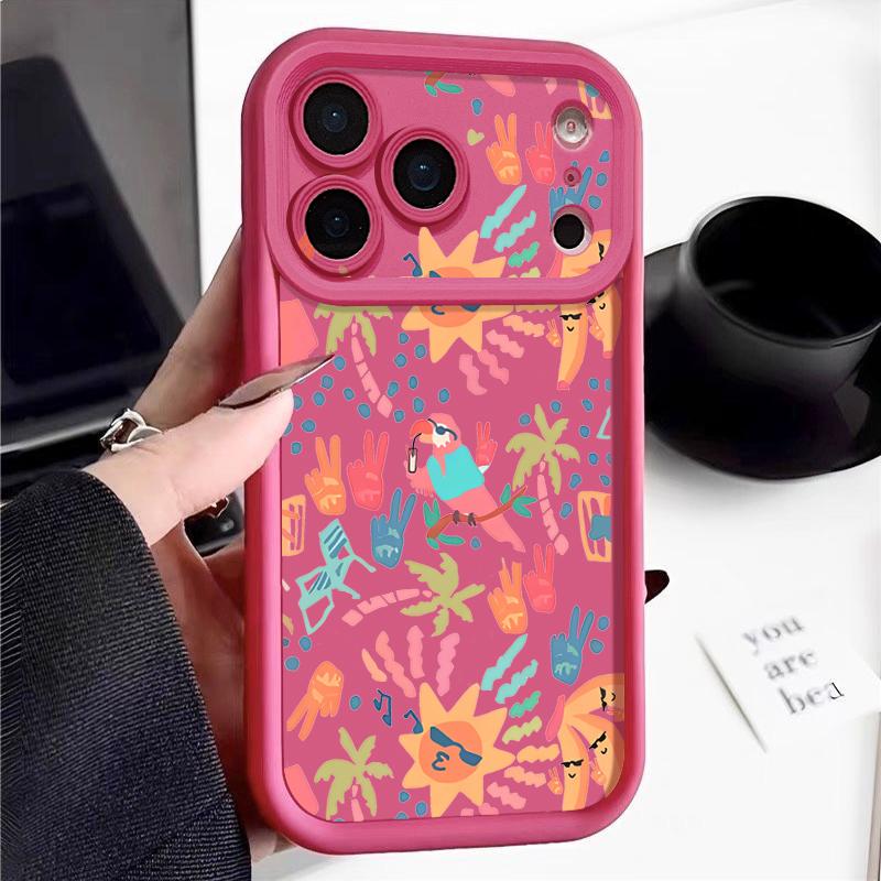 Shockproof Phone Case For iPhone 17 Pro Max Colorful Cartoon Pattern Silicone Cover For iPhone 16 Pro Max Cover iPhone 15 14 13 12 11 16E Air