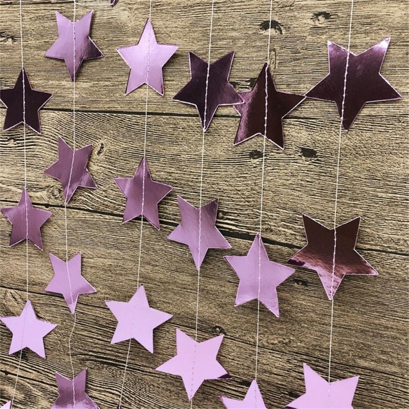 Elegant Star Garlands Decoration Glitters Paper Streame Festival Ornament for Birthday Party Supplies Daily Casual Use