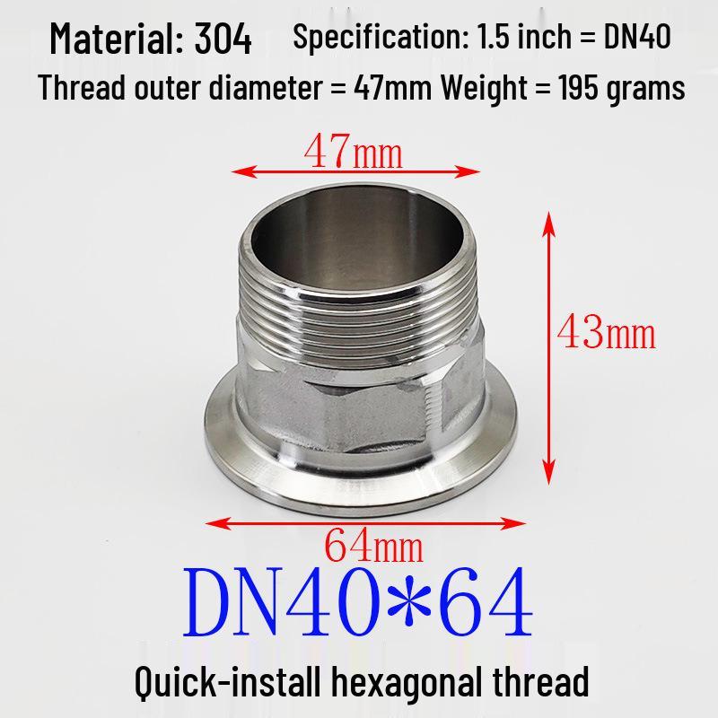 Hongshun Heavy-Duty Hex Quick Connect Stainless Steel Threaded Nipple with Chuck and Wrench Flats