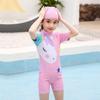 Girls' Quick-Dry One-Piece Swimsuit with Sun Protection for Toddlers and Kids