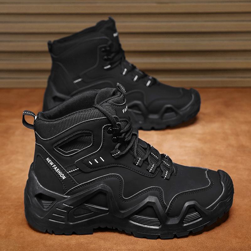 High-Top Green Outdoor Shoes Durable Sports Climbing Shoes Training Hiking Shoes Wear-Resistant Mountain Climbing Boots