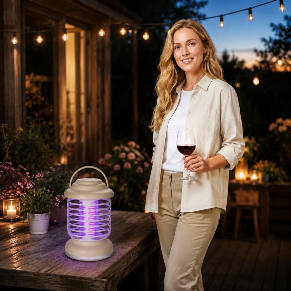 Rechargeable Electric Mosquito Killer Lamp for Indoor Outdoor Use Portable Camping Bug Zapper Electronic Insect Trap with USB Charging