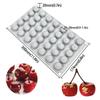 Silica Gel French Mousse Cake Mold, 3D Bakery Artisan Handmade Chocolate Soap Candle Mold, 35-Cavity Cherry