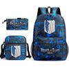 Attack Giant Elementary School Bag Backpack Casual School Bag Three-piece Set