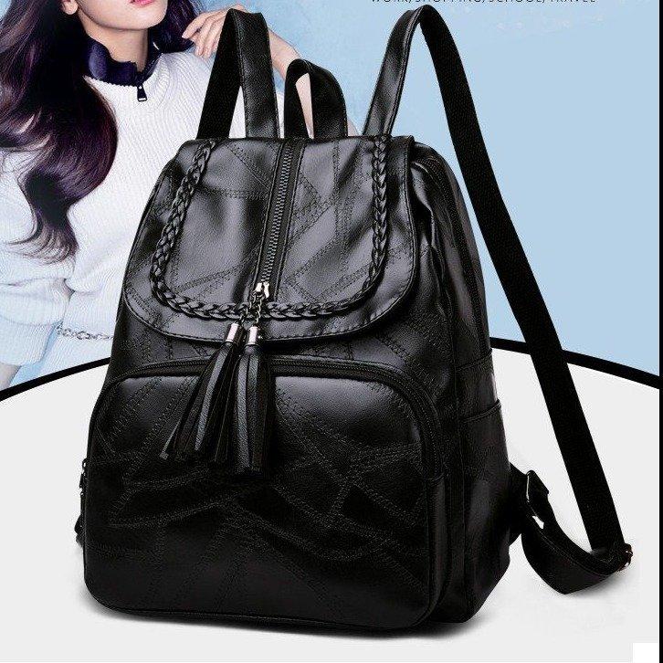 Fashionable Womens Pu Tassel Backpack With Breathable Design For Business Travel
