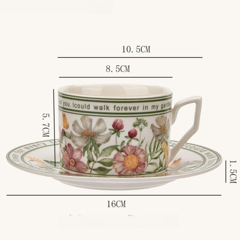 Ceramic Coffee Cup Saucer Set Retro Gift Box High-quality Mug Souvenir High-end Cup Home Desktop