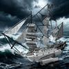 Black Pearl Pirate Ship 3D Metal Puzzle DIY Educational Toy, Ages 14+