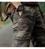 Men's Heavyweight Cotton Camo Jogger Pants - Loose, Multi-Pocket, for Autumn.