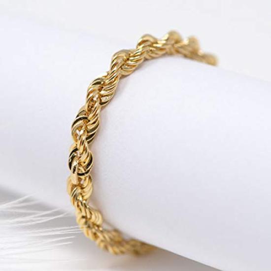Kotobuki Jewelry Rope Chain Size 18k Gold Ring Polishing Men's Ring, 19, (Includes Cloth, 2-Piece Set)