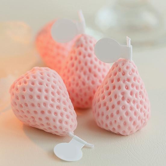 Aromatherapy Candle Adorable Strawberry Shape Eco-friendly Eradicate Odor Fruit Festival Candle for Home