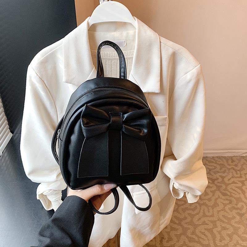 Korean Style Women's Bow Backpack - 2025 New Sweet Fashion Handbag, High Value Small Backpack for Outings