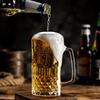 Diamond Design Glass Beer Mug Set with Handle