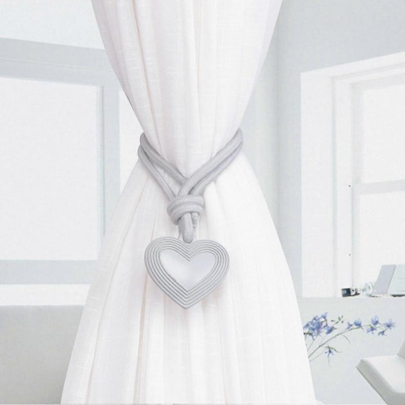 Multipurpose Braided Rope Curtain Binders Holdbacks with Heart Charm 2 Pack Drapery Tiebacks Ties for Farmhouses Decors  Orange Color
