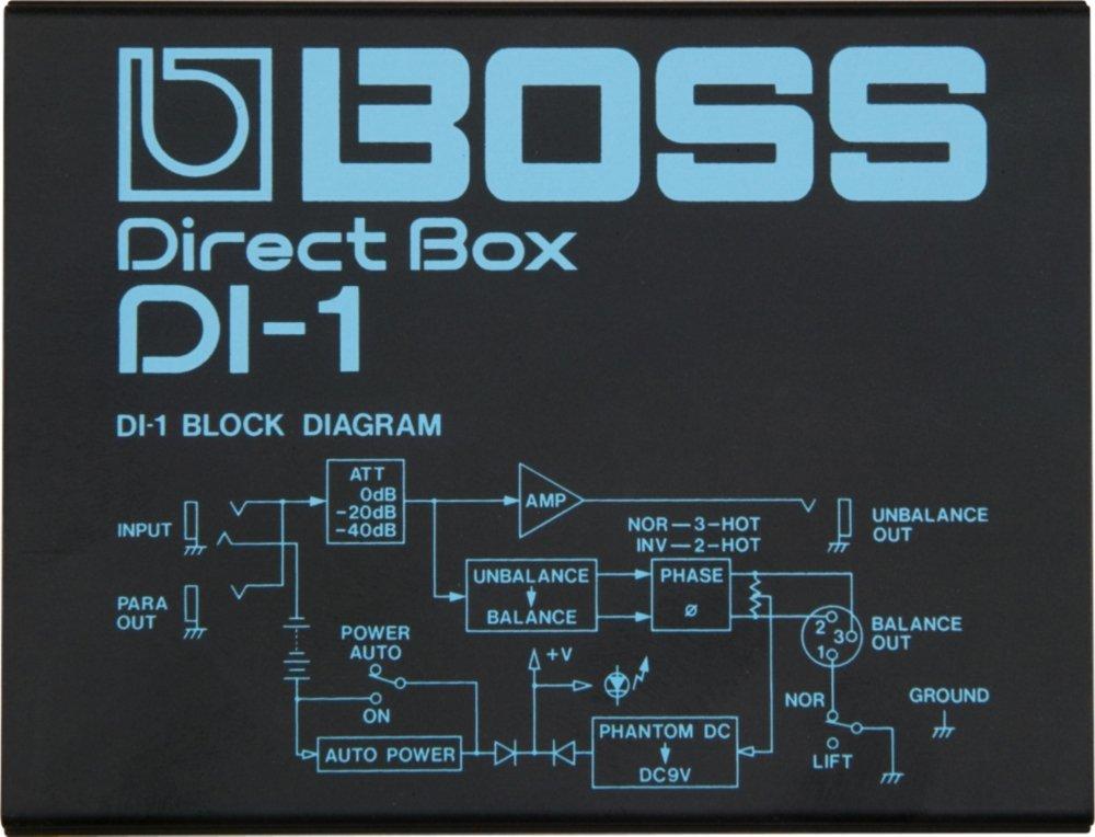BOSS Direct Box with Auto Power Off and Attenuator Switch for and Sound Projects DI-1 3-Level Stage, Studio,
