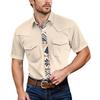 Men'S Fashionable Lapel And Shoulder Length Short Sleeved Casual Top