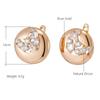 Kinel Glossy Round Stud Earrings For Women Zircon Trendy Jewelry
