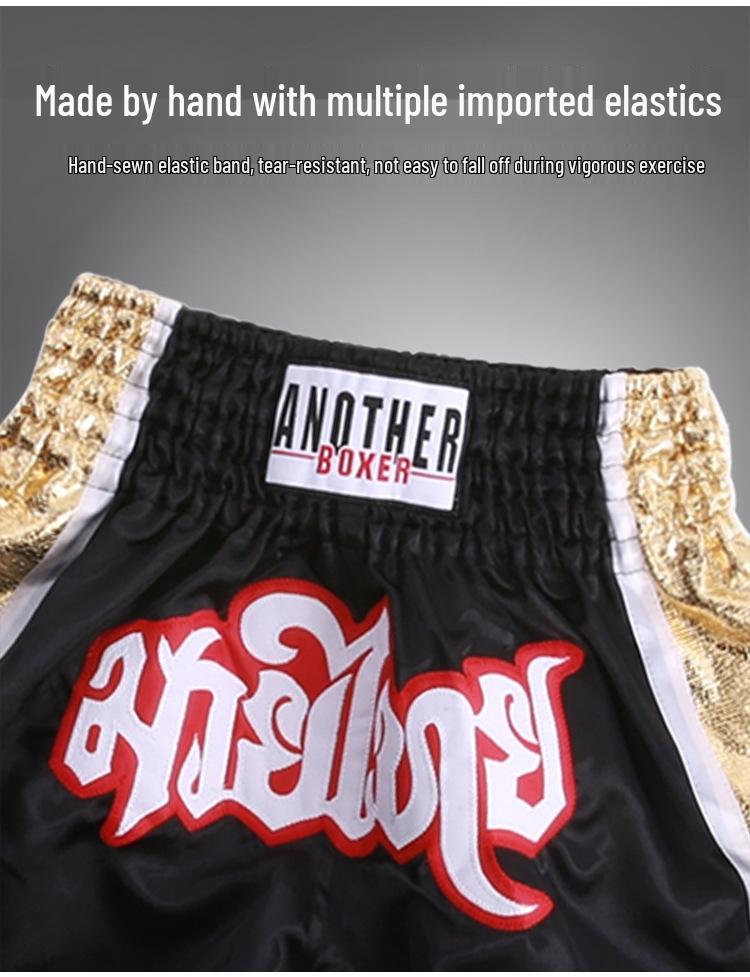 High Kick Style Muay Thai Boxing Shorts - Shiny Leather Martial Arts Team Uniform