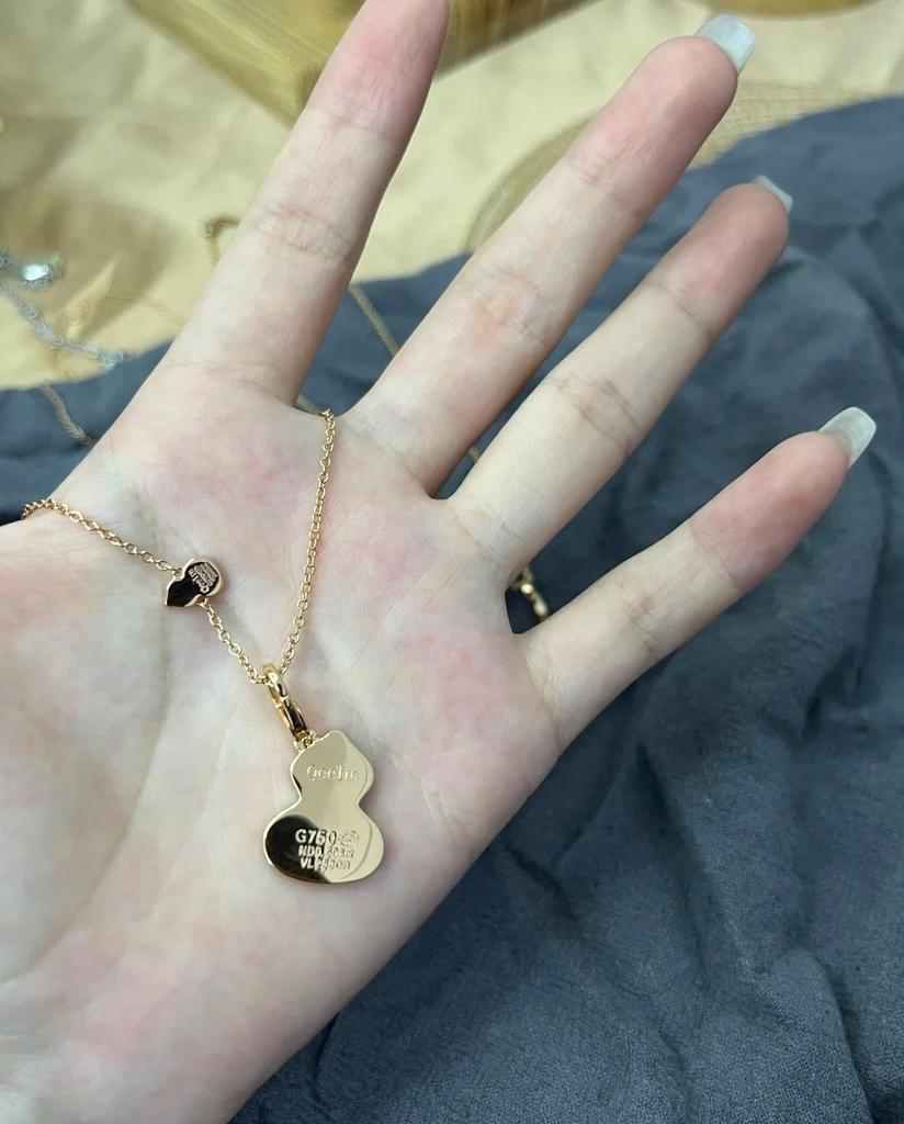 Luxury Gourd Necklace: 18k Rose Gold with White Mother-of-Pearl & Red Chalcedony Pendant