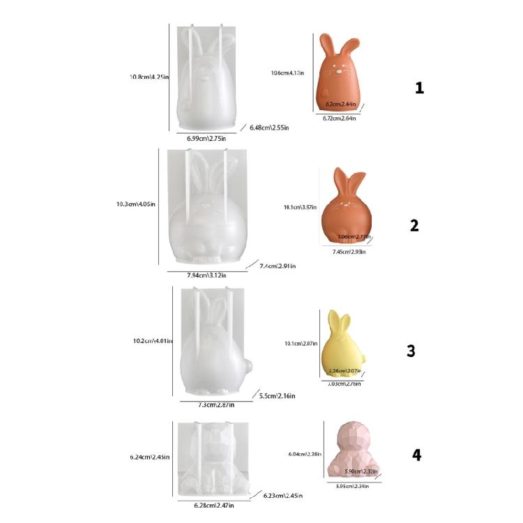 Silicone Rabbit Shaped Mold for Creating 3D Candle Epoxy Resin Handmade Wedding Decoration Mould Handmade Candle Tool