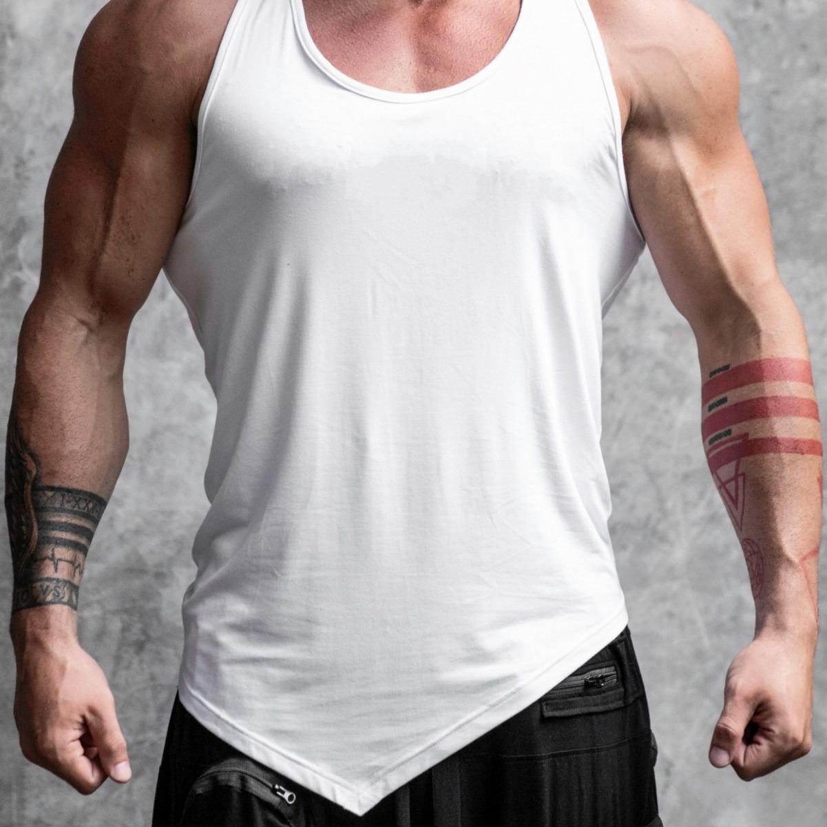 

Muscle Brothers Quick-Dry Men s Fitness Triangle Tank Top XL білий