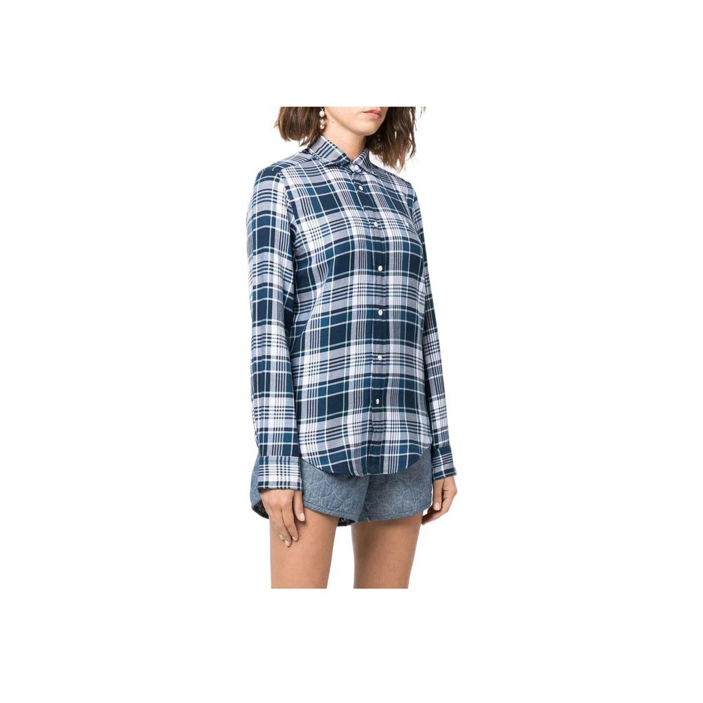 Polo Ralph Lauren Plaid Casual Long Sleeve Shirt Women Shirts Blue 211870710-001