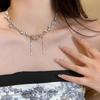 White moonlight tassel zircon necklace women's summer sweet and cool babes accessories niche design high-end clavicle chain