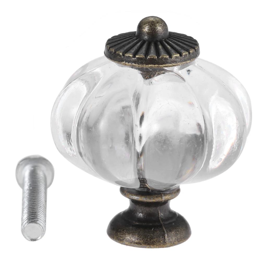 6/10pcs Pumpkin Knob Clear Handle Pulls Cabinet Drawer single hole handle Decor Kitchen Dresser Hooks