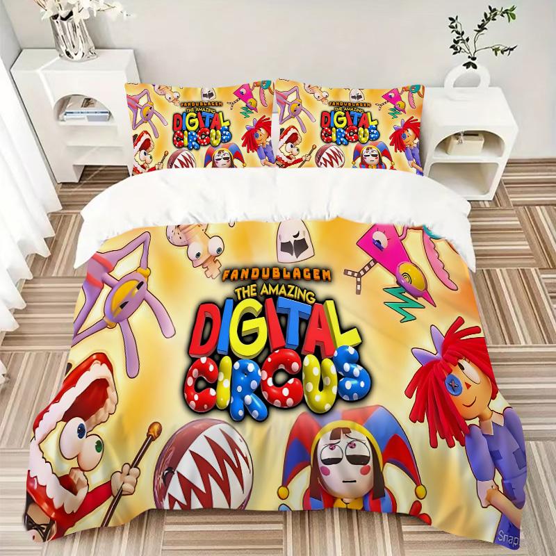 Digital Circus Adventure Print 3Pcs Bedding Setduvet Cover With 2 Bedropillowcase Home Birthday Gift