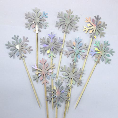 10pc/set Wholesale Snowflake Cupcake Toppers Baby Girl Frozen Birthday Party Decoration Kids Christmas Cake Supplies Accessories