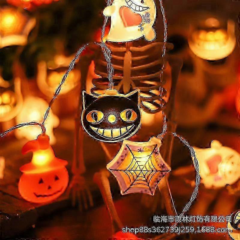 2025 1.5m 10led Halloween Led Light String Pumpkin Ghost Spider Ghost Festival Atmosphere Decoration Lantern Trick Or Treat Happy Halloween Day