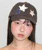 RONRON Star Patch Mixed Applique Ball Cap Charcoal