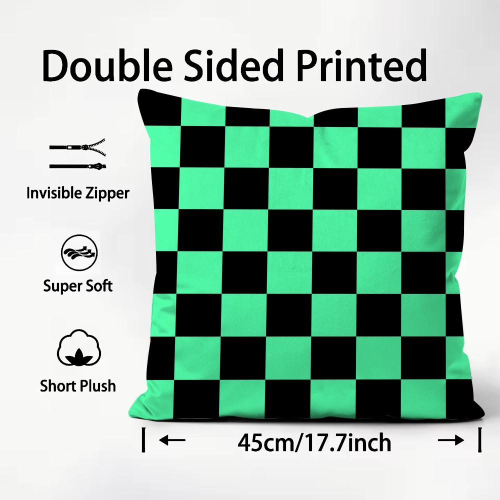Hot Checkerboard Cushion Cover Soft Washable Pillow Case Multi-Scene For Couch Bed Travel Office Use