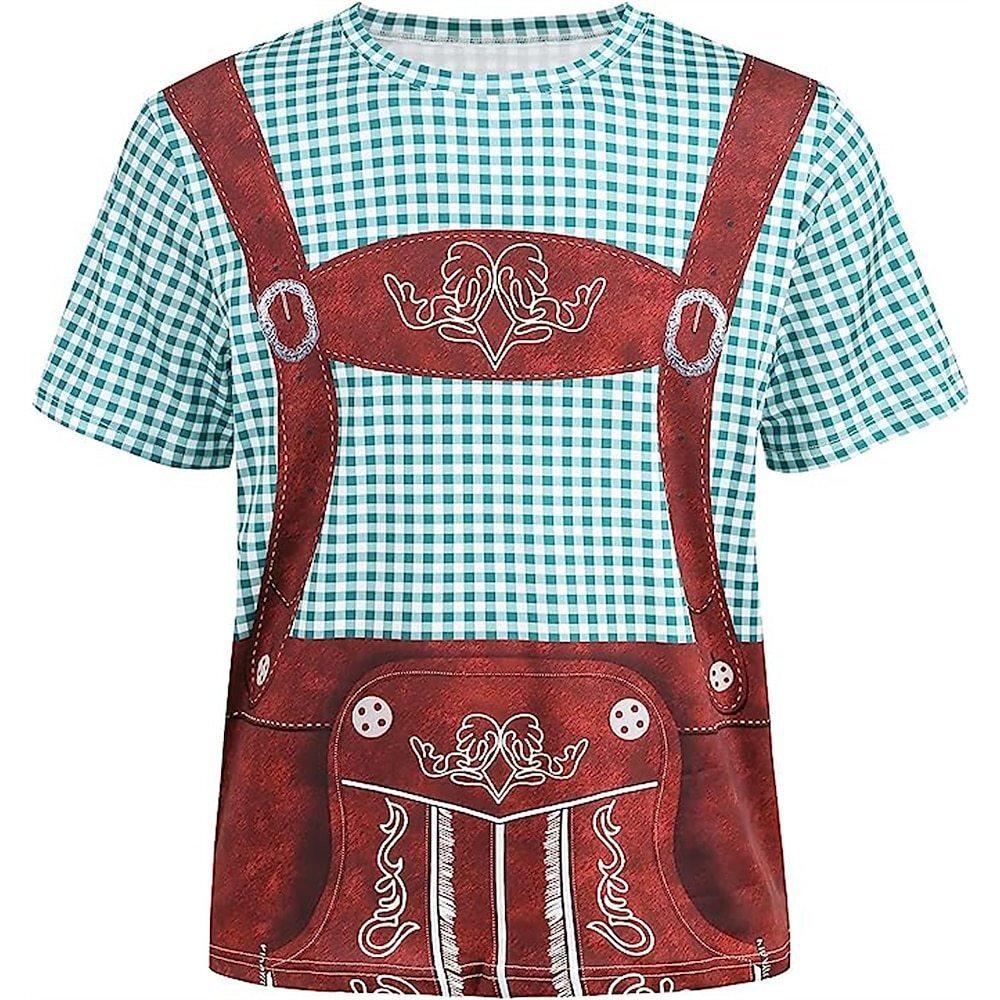 Maglietta da donna con stampa Festival Oktoberfest, Top casual a maniche corte con girocollo a pullover