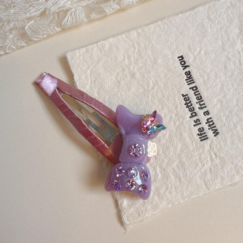 New Design Sweet Bow Hair Clip, Cute Resin Crystal Bangs Barrettes for Girls & Women, Heartwarming Hairpins for Flyaways