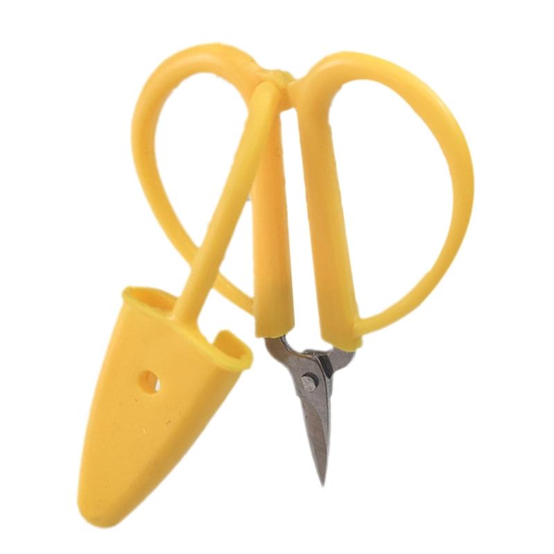 

Мини-ножницы для рукоделия с защитным чехлом, прочные ножницы из нержавеющей стали для шитья, вышивки, бумажных поделок жёлтый