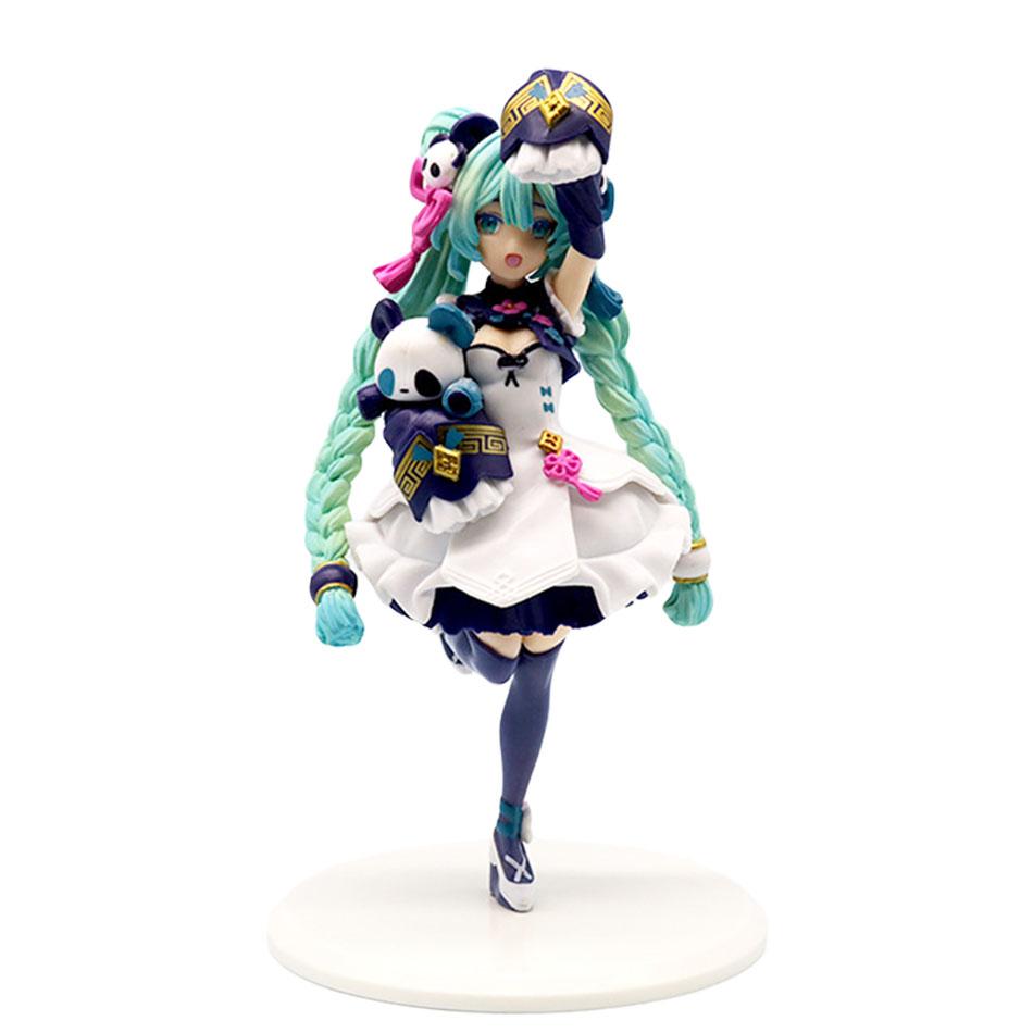 Durable New Anime Hatsune Miku Figure Sexy Character Ornaments White Pink Chair Kawaii Car Decoration Collectible Model Gift