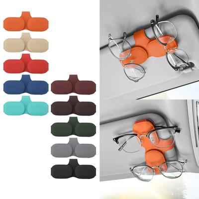 Multifunction Leather Sunglasses Document Ticket Card Holder Car Sun Visor Glasses Mount Hanger Car Interior Accessory