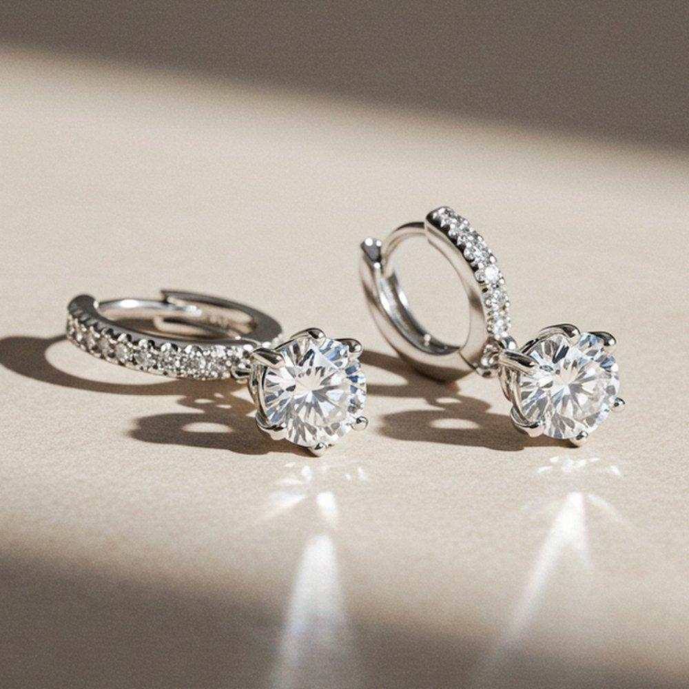 Maison De She Moissanite Earrings Wrap Diamond Twinkle 1 Carat